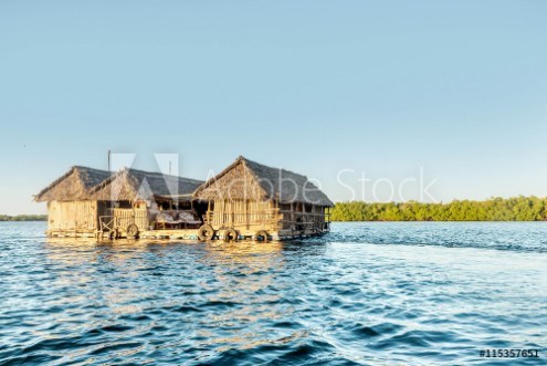 Afbeeldingen van Typical  Boathouses  in Lamu town by Lamu Island in Kenya Afric